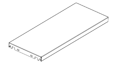 Tablette métallique profilée pour rayonnage. Finition acier peint ou galvanisé. FERALP.