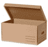 Conteneur carton avec couvercle, pour le rangement des archives papier.