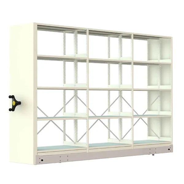 Rayonnage mobile mécanique coulissant sur rail pour archivage physique